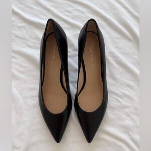 Stuart Weitzman Black Leather Ballet Flats